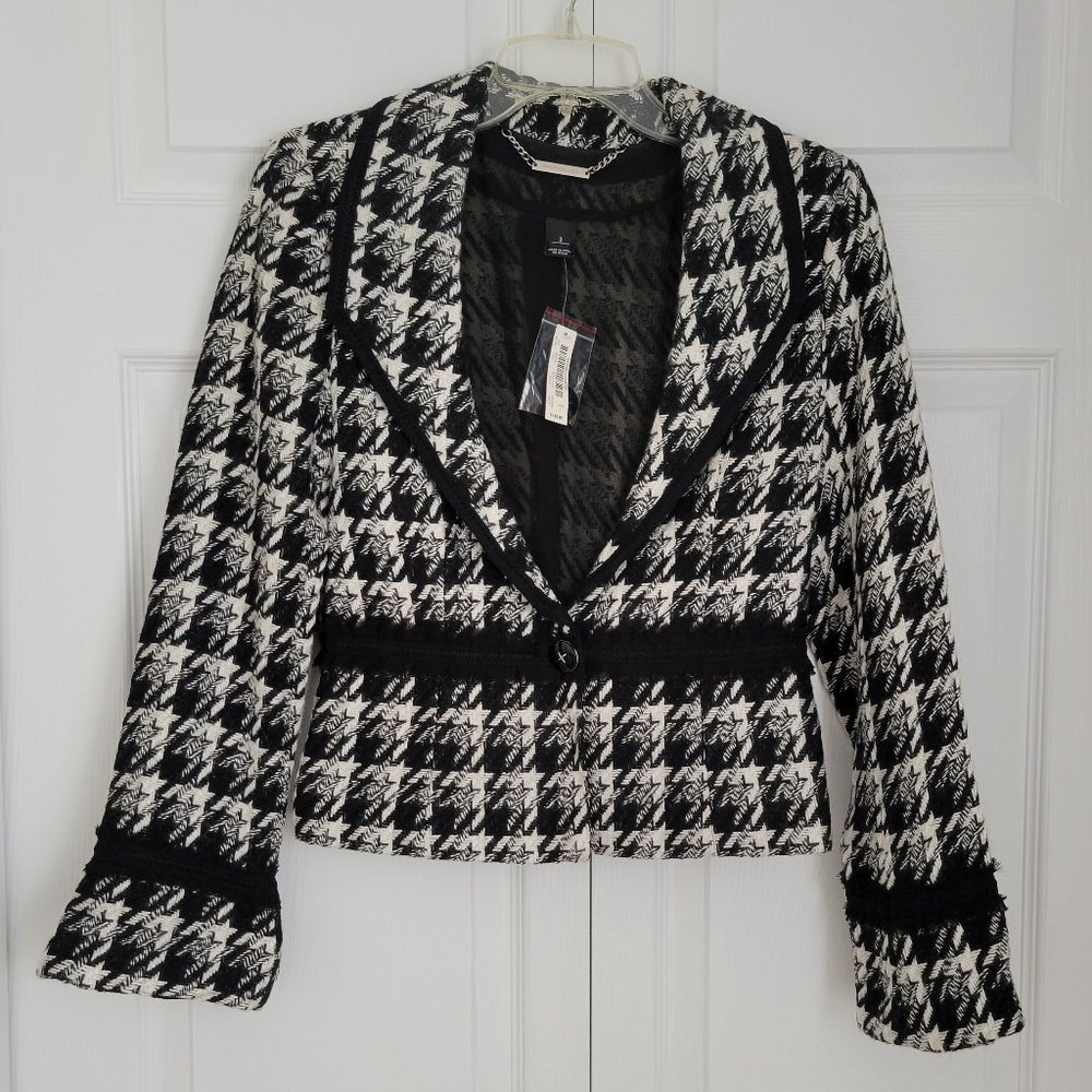 NWT White House/Black Market Cropped Jacket with Peplum and Bell Sleeves